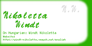nikoletta windt business card
